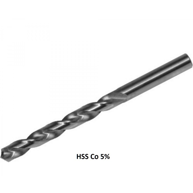 Τρυπάνια σιδήρου κοβαλτίου  0.30mm έως 16.00mm HSS Co5 DIN338 PTG 23385